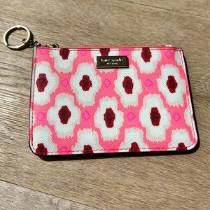 Kate Spade Saffiano Leather Zippered Laurel Way Bitsy Card Case Wallet Key Ring